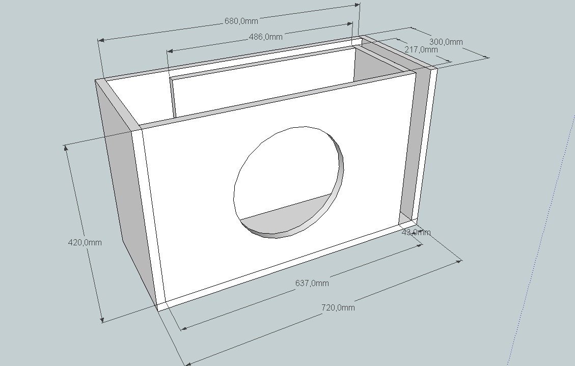 Чертеж короба под сабвуфер