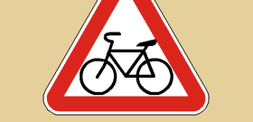 Фото знака пересечения с велосипедной дорожкой, uabike.com